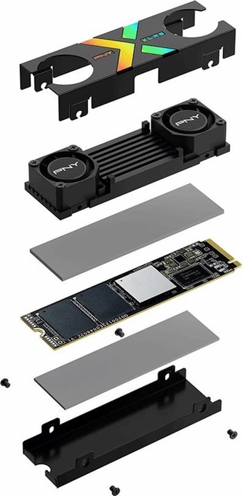 Image du produit PNY CS3150 XLR8 Gaming Epic-X 1TB SSD M.2 GEN5 NVMe RGB Heatsink (1000 Go, M.2 2280)