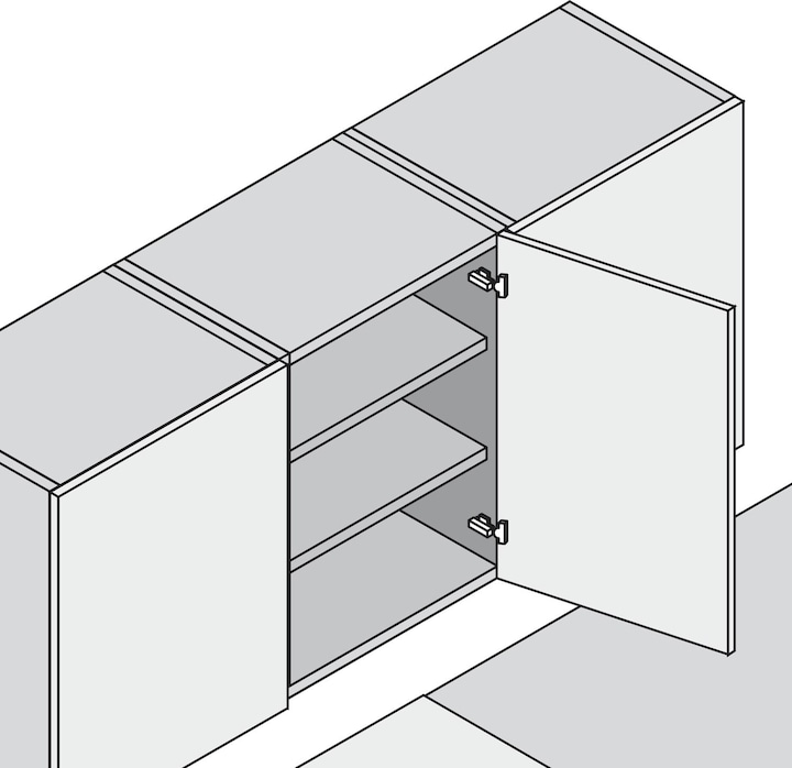 Produktbild Blum CLIP top 120° Eck-Scharnier für Hochfaltklappe AVENTOS HF /