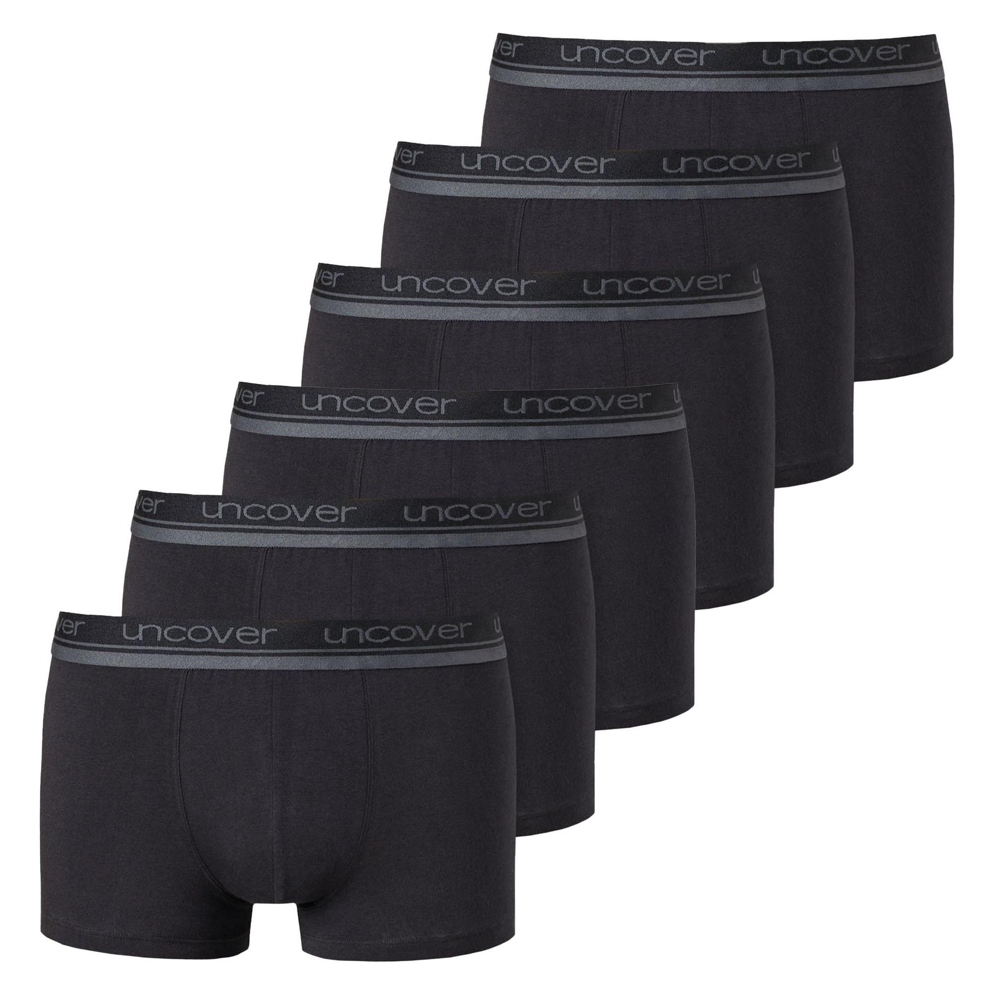 Uncover By Schiesser, Herren, Unterhosen, 6PACK Shorts, Schwarz, (Xxl, 6er Pack)