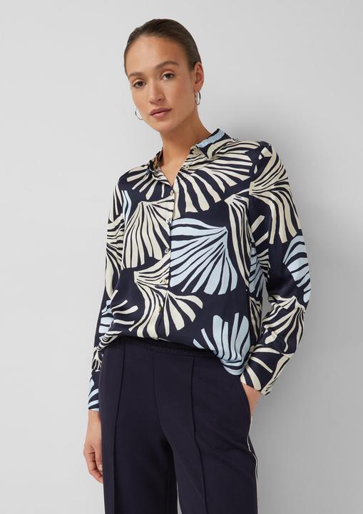 Immagine prodotto s.Oliver Bluse Glänzende Viskose-Bluse mit All-over-Print und Manschetten (48)