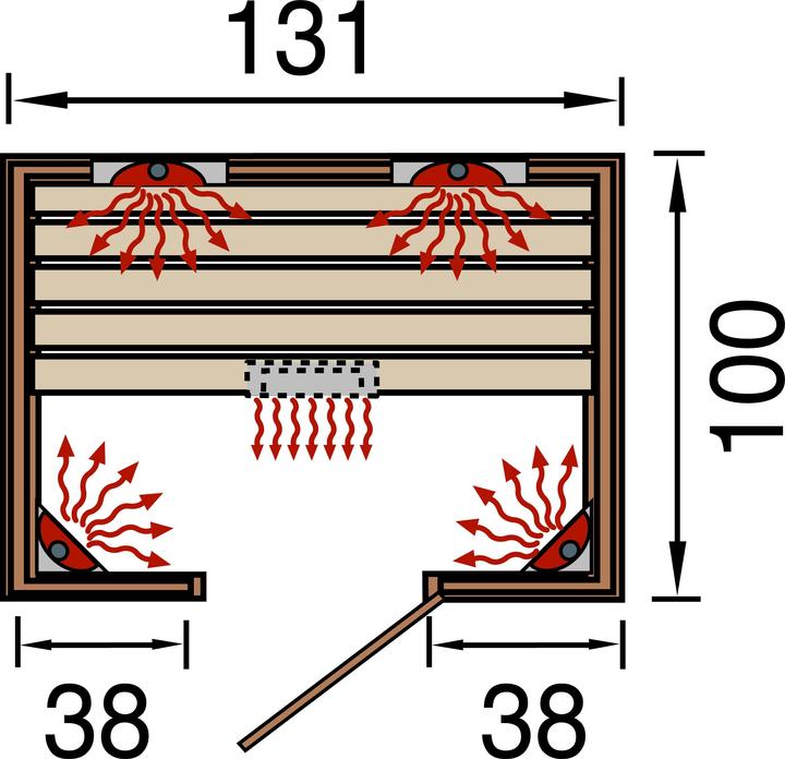 Produktbild Weka Holzbau Infrarotkabine Weka Vaala 2 130,5x100x190 cm