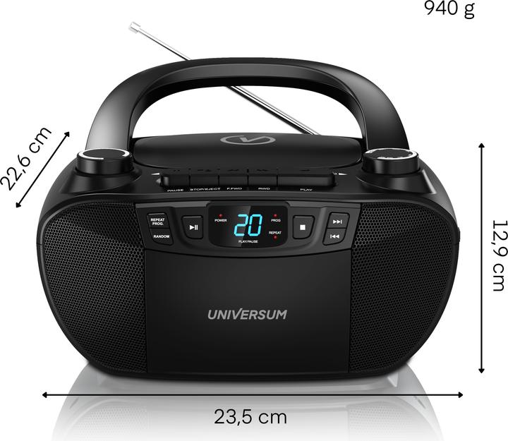 Produktbild Magni Universum BB 200 - tragbarer CD-Player mit Radio und Kassette - einfache Bedienung für Kinder & Seni (AM, FM)