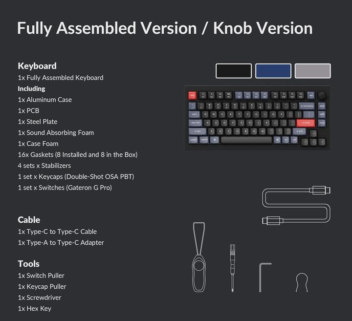 Actual product image Keychron Q1 Knob Version v2 (US, Cable)