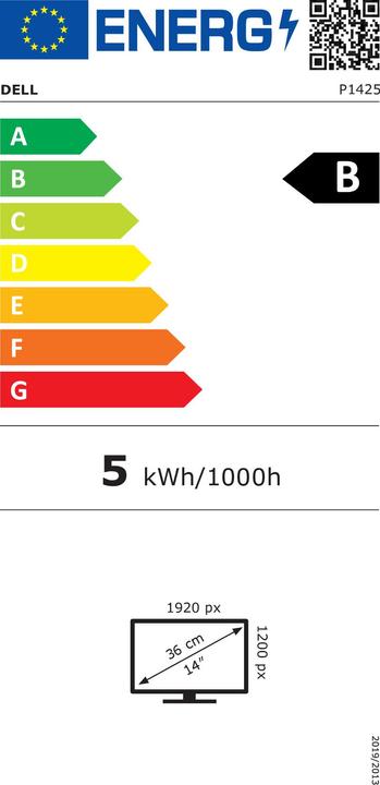 Energy Label Dell Pro 14 Plus P1425 (1920 x 1200 pixels, 14")