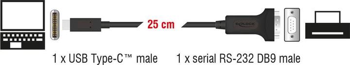 Actual product image Delock Adapter USB Type-C zu 1 x Seriell RS-232 D-Sub 9 Pin (0.25 m)