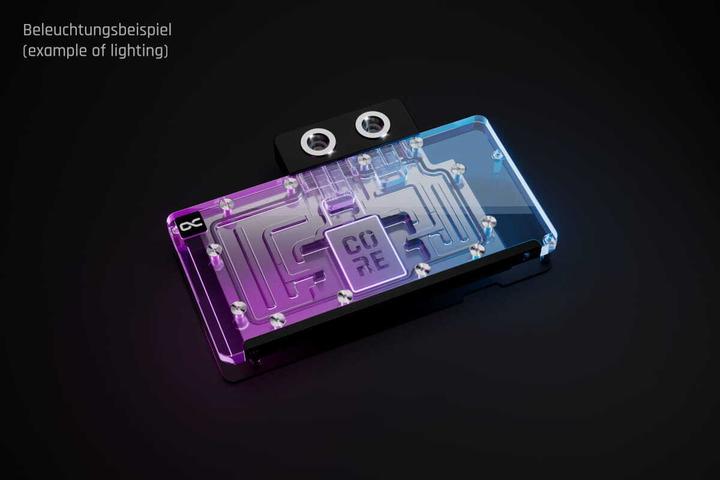 Actual product image Alphacool WAK Core RX 9070 XT Swift + Quicksilver mit Backplate