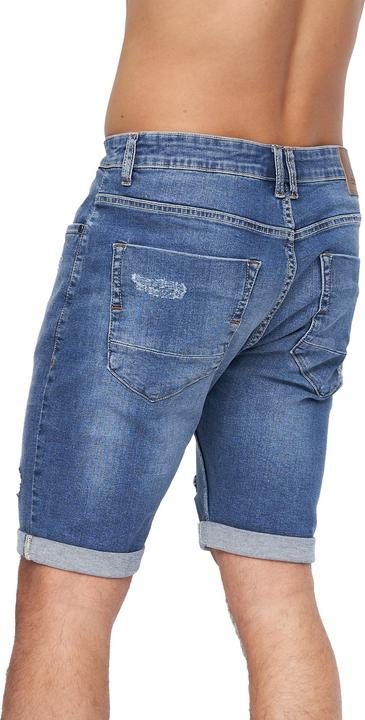 Actual product image Crosshatch Mens Riptrey Abraised Denim Shorts (34)