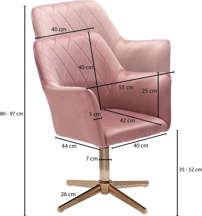 Produktbild FineBuy Sessel Samt Rosa