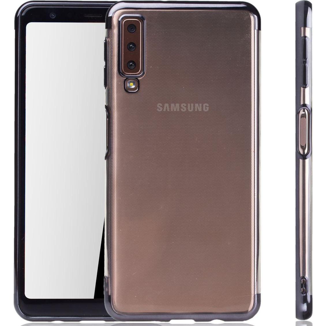 König Design Handy Hülle Schutz Case für Samsung Galaxy A7 2018 Durchsichtig Bumper Schwarz (Samsung Galaxy A7 (2018)), ...