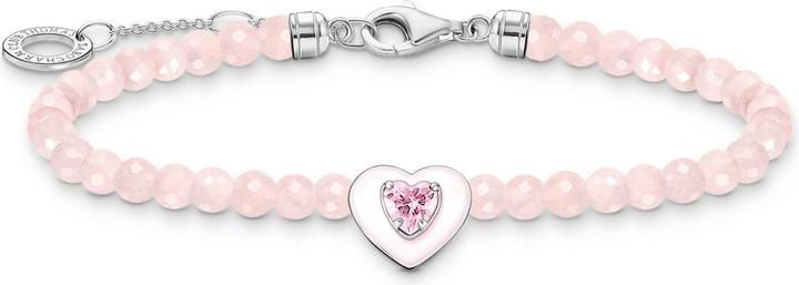 Immagine prodotto Thomas Sabo Bracciale a cuore con perline rosa (19 cm, Argento 925, Smalto)