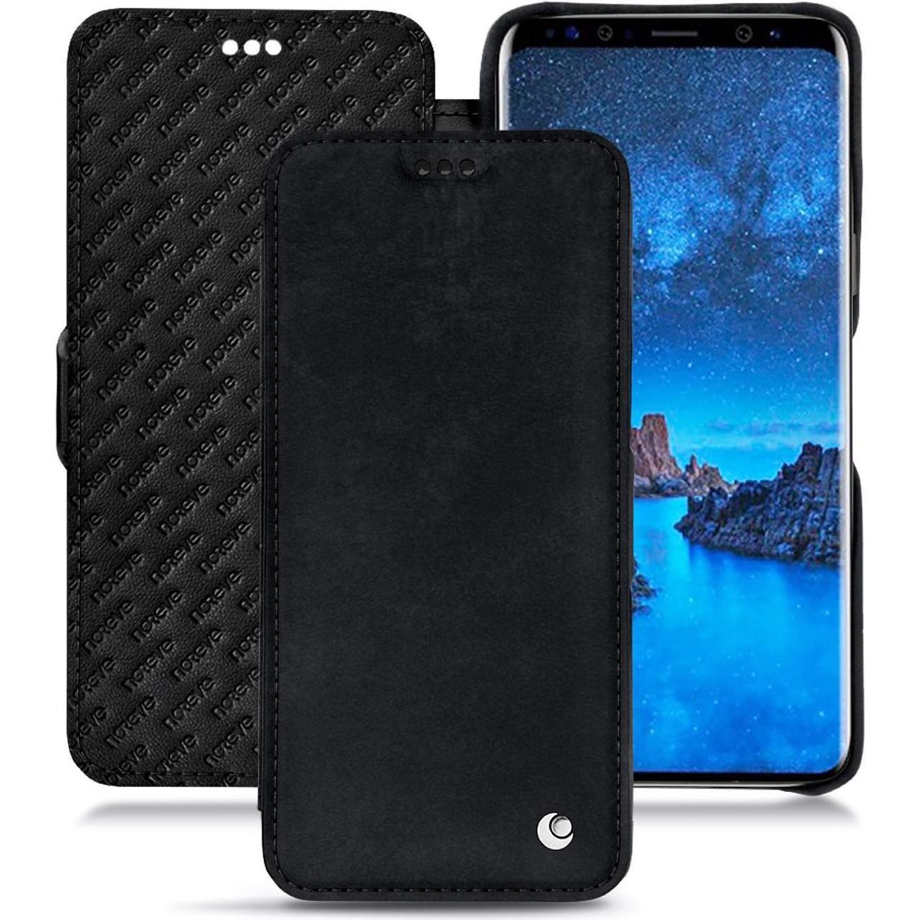 Thumbnail - Noreve Lederschutzhülle horizontal (Samsung Galaxy S9+), Smartphone Hülle, Schwarz