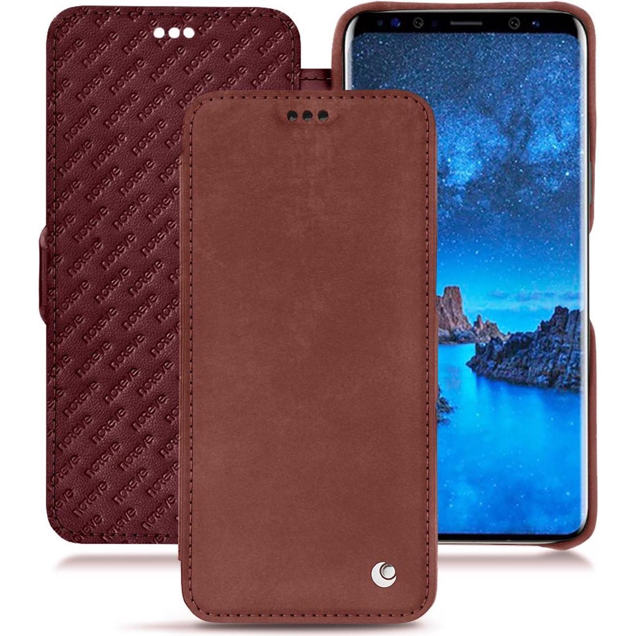 Noreve Lederschutzhülle horizontal (Samsung Galaxy S9), Smartphone Hülle, Rot