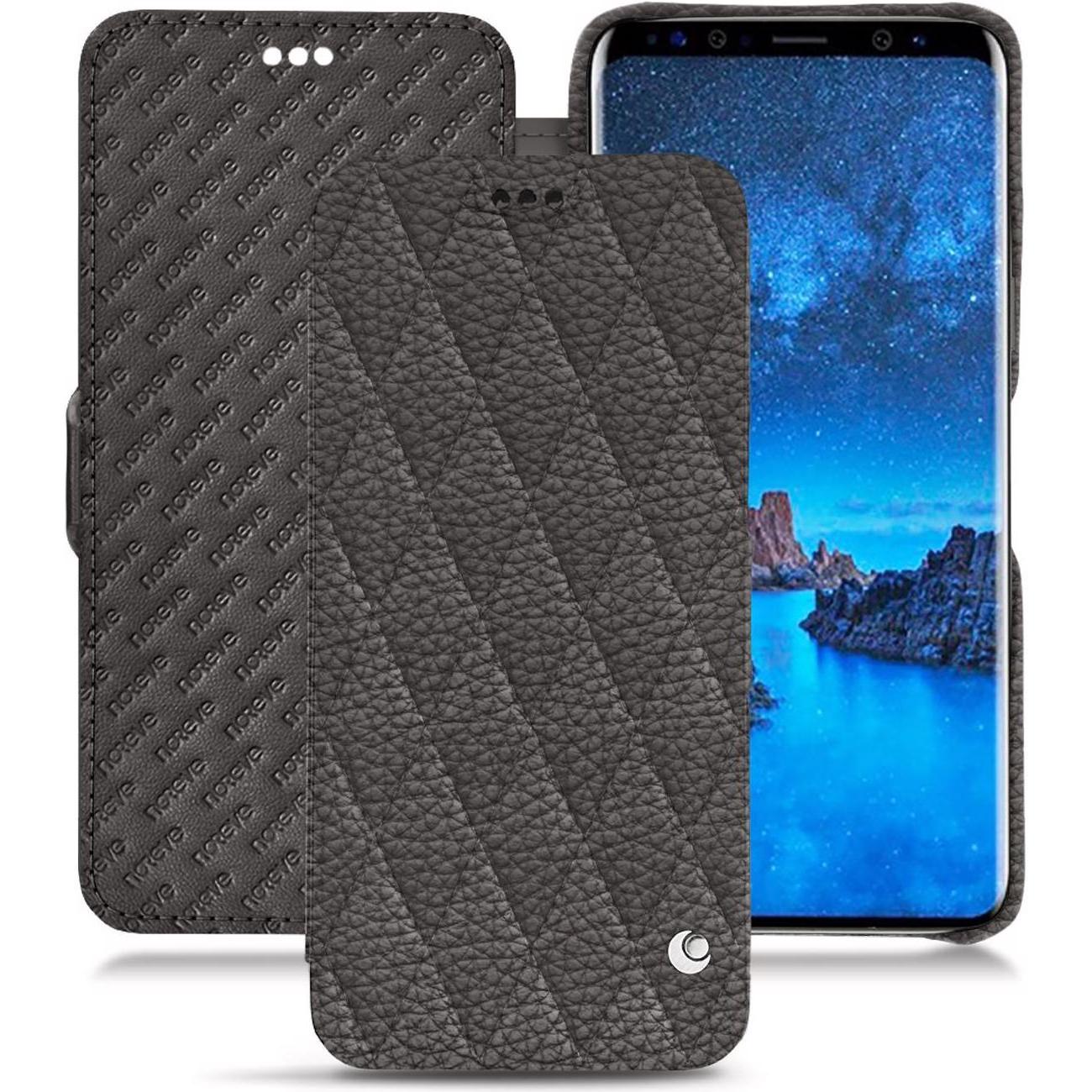 Thumbnail - Noreve Lederschutzhülle horizontal (Samsung Galaxy S9), Smartphone Hülle, Grau