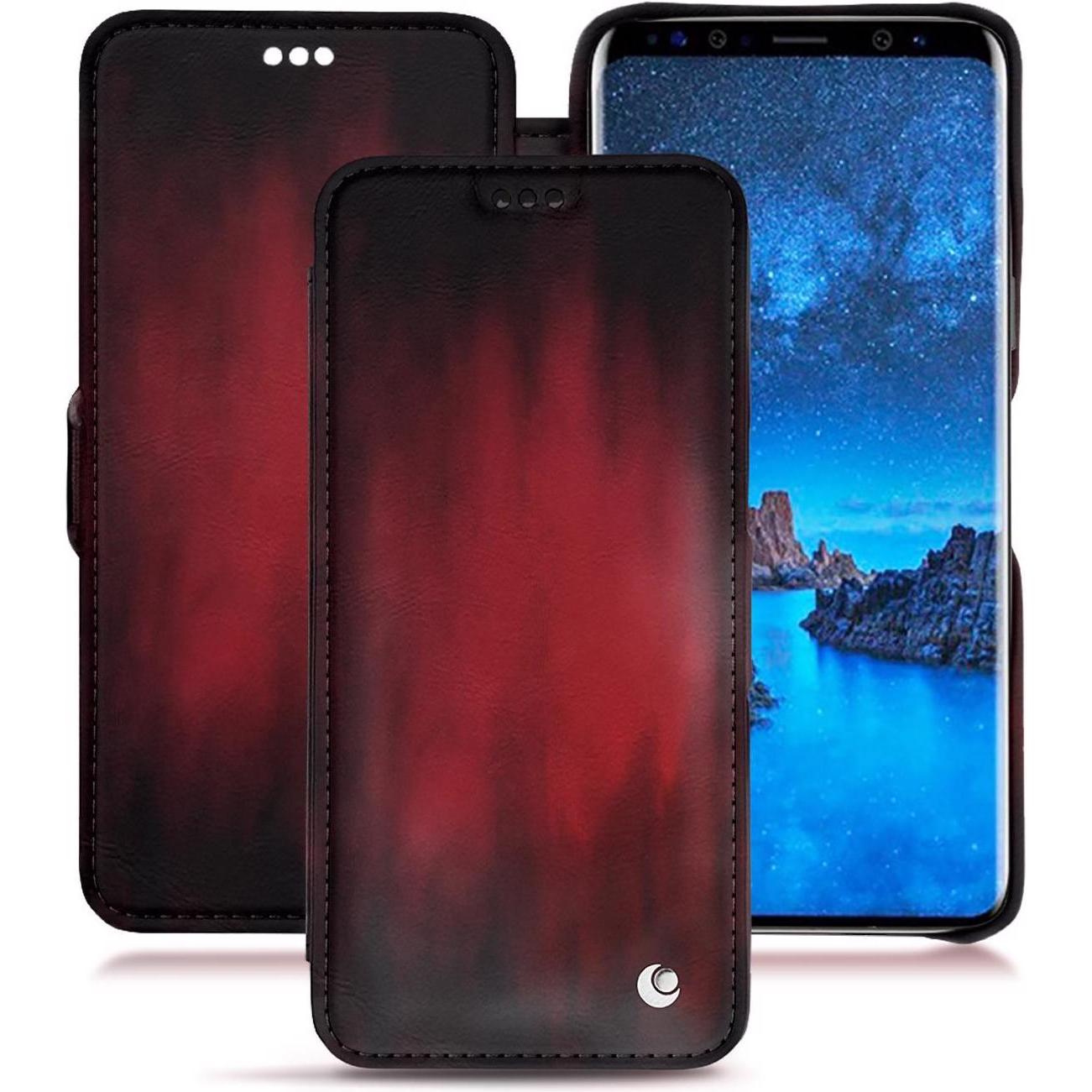 Thumbnail - Noreve Lederschutzhülle horizontal (Samsung Galaxy S9), Smartphone Hülle, Rot