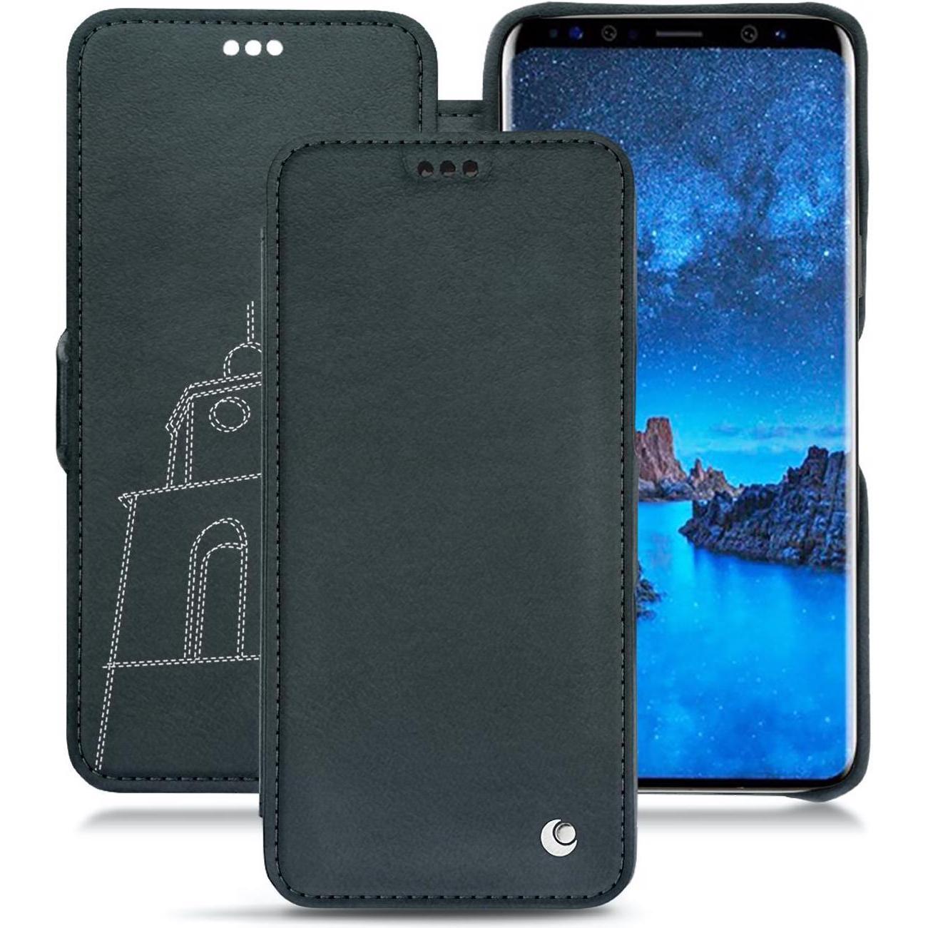Thumbnail - Noreve Lederschutzhülle horizontal (Samsung Galaxy S9), Smartphone Hülle, Blau