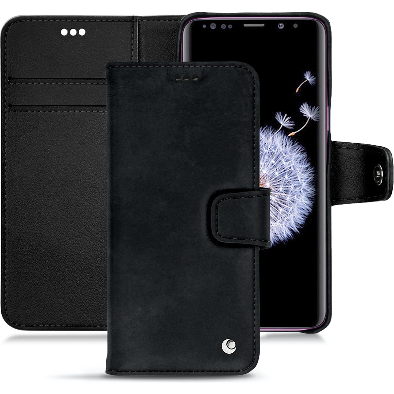 Noreve Lederschutzhülle Wallet (Samsung Galaxy S9+), Smartphone Hülle, Schwarz
