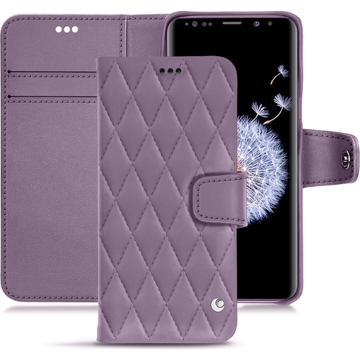 Noreve Lederschutzhülle Wallet (Samsung Galaxy S9+), Smartphone Hülle, Violett