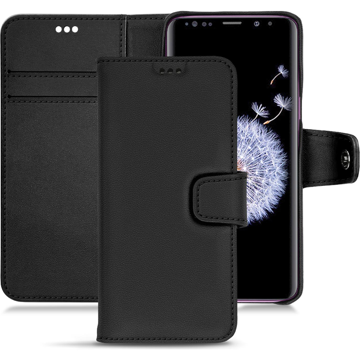 Noreve Lederschutzhülle Wallet (Samsung Galaxy S9+), Smartphone Hülle, Schwarz