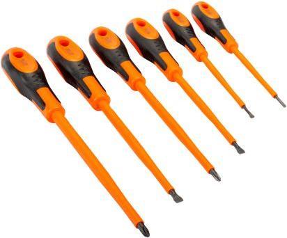 Image du produit Bahco Jeu de tournevis avec manche bi-matière pour vis à fente, PH1 et PH2 Phillips, 3-6,5 m (Escale)