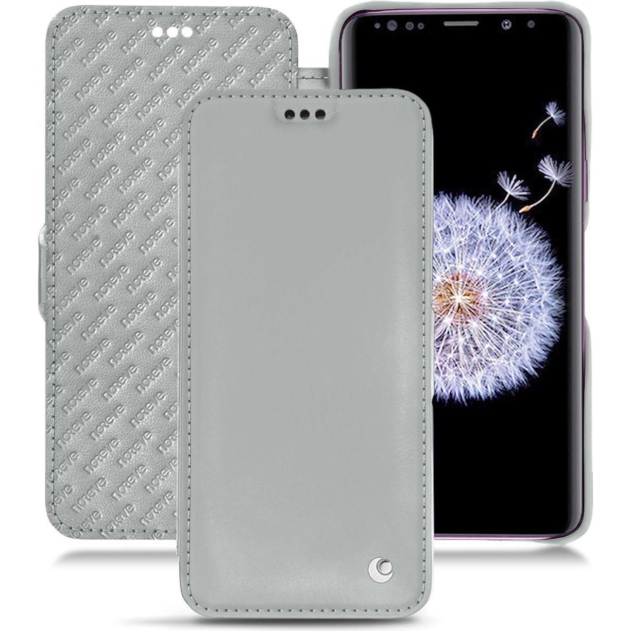 Noreve Lederschutzhülle horizontal (Samsung Galaxy S9+), Smartphone Hülle, Grau