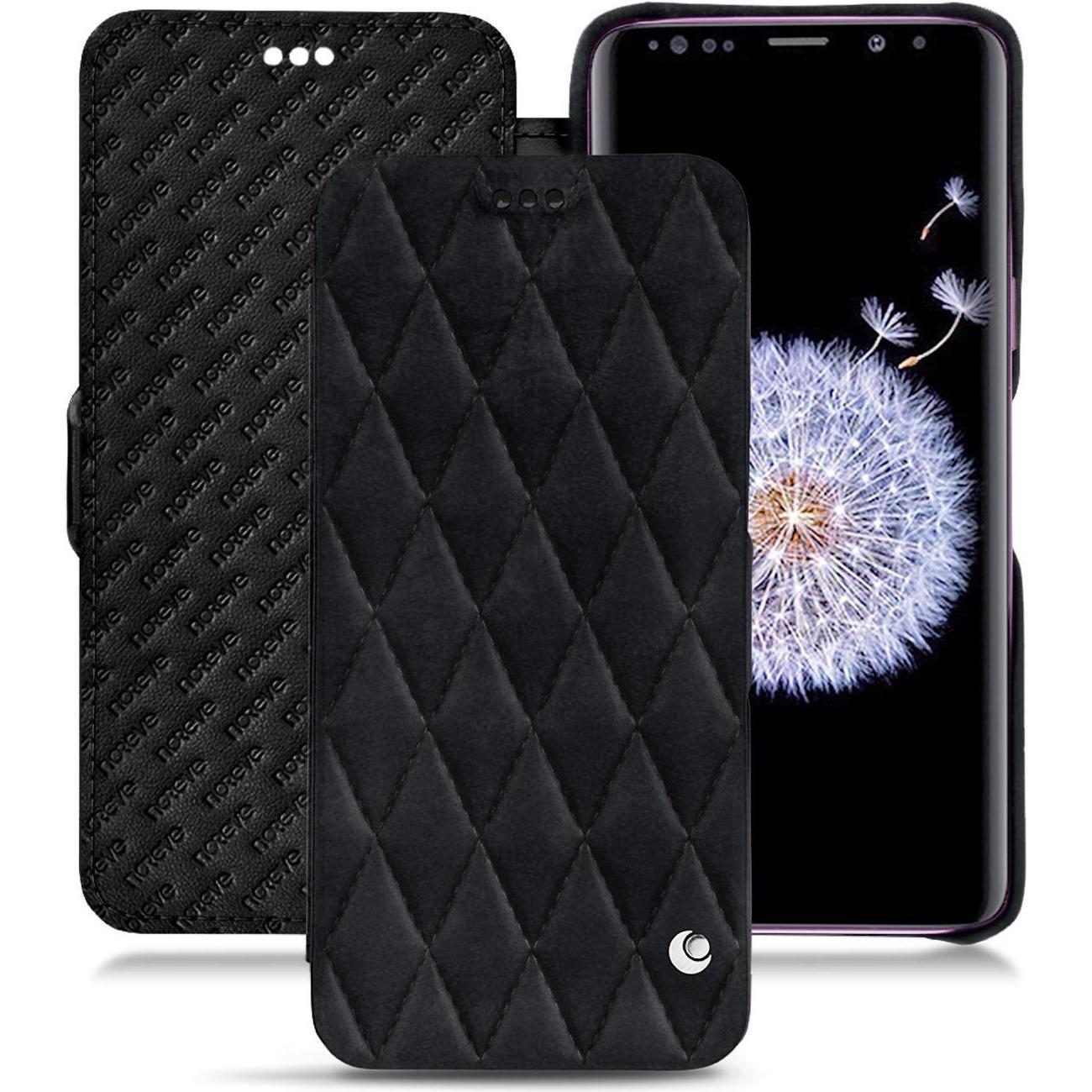 Noreve Lederschutzhülle horizontal (Samsung Galaxy S9+), Smartphone Hülle, Schwarz