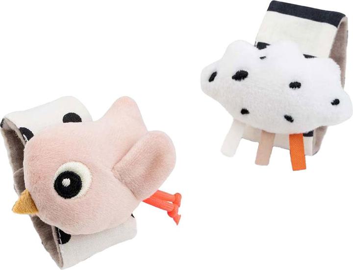 Done by Deer Rasseln & Greiflinge Rasselarmband 2er Pack - Happy Clouds -