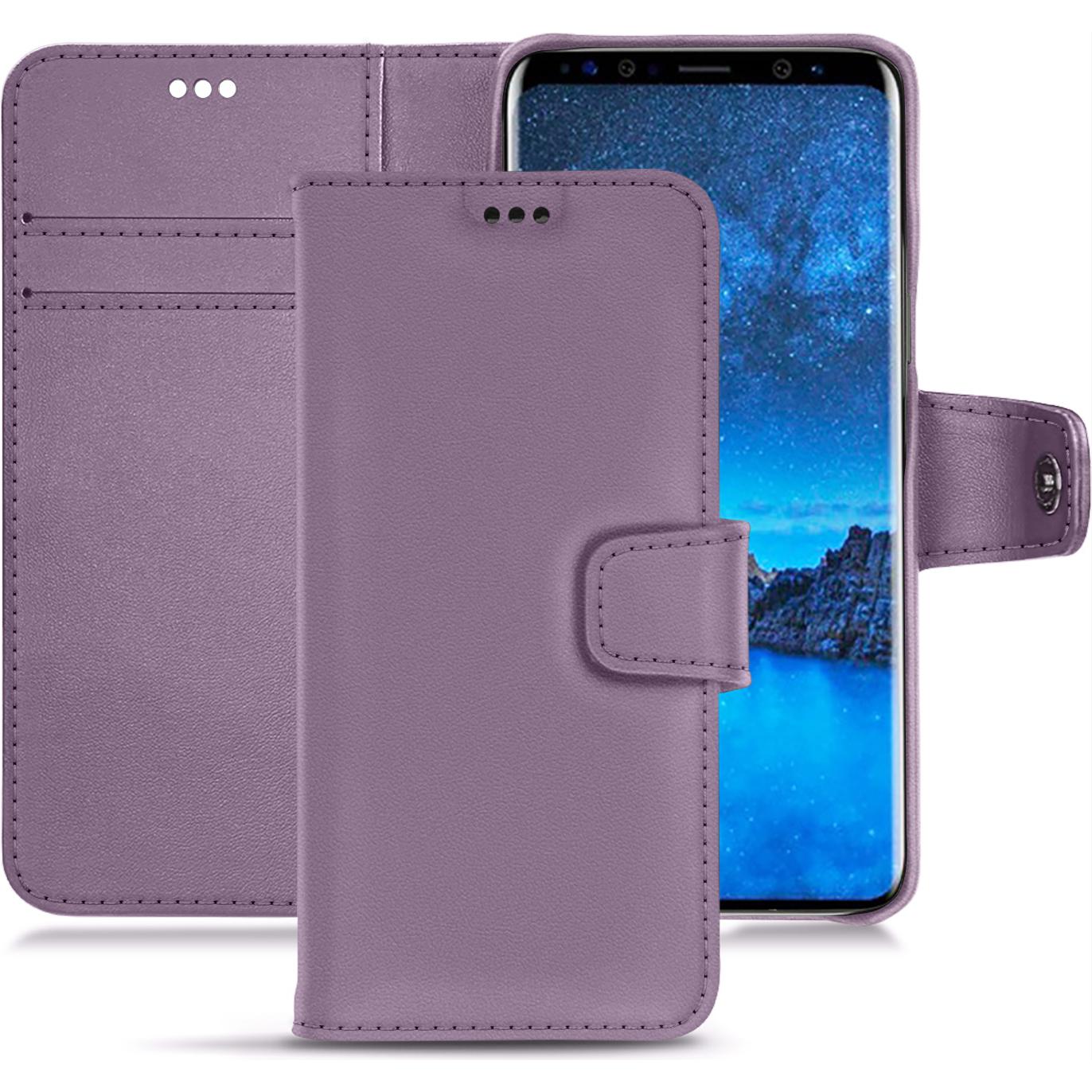 Noreve Lederschutzhülle Wallet (Samsung Galaxy S9+), Smartphone Hülle, Violett