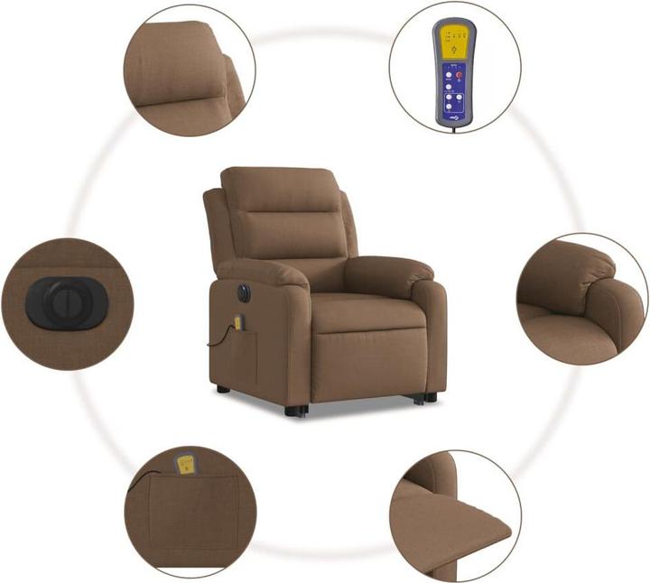 Actual product image vidaXL Electric massage chair with stand-up aid fabric