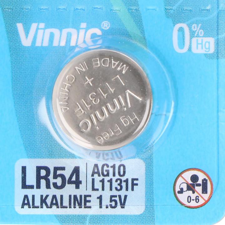 Productafbeelding Vinnic 10 stuks AG10, LR54, L1131F, LR1130, 189, RW89 (10 Pcs., LR54, 83 mAh)