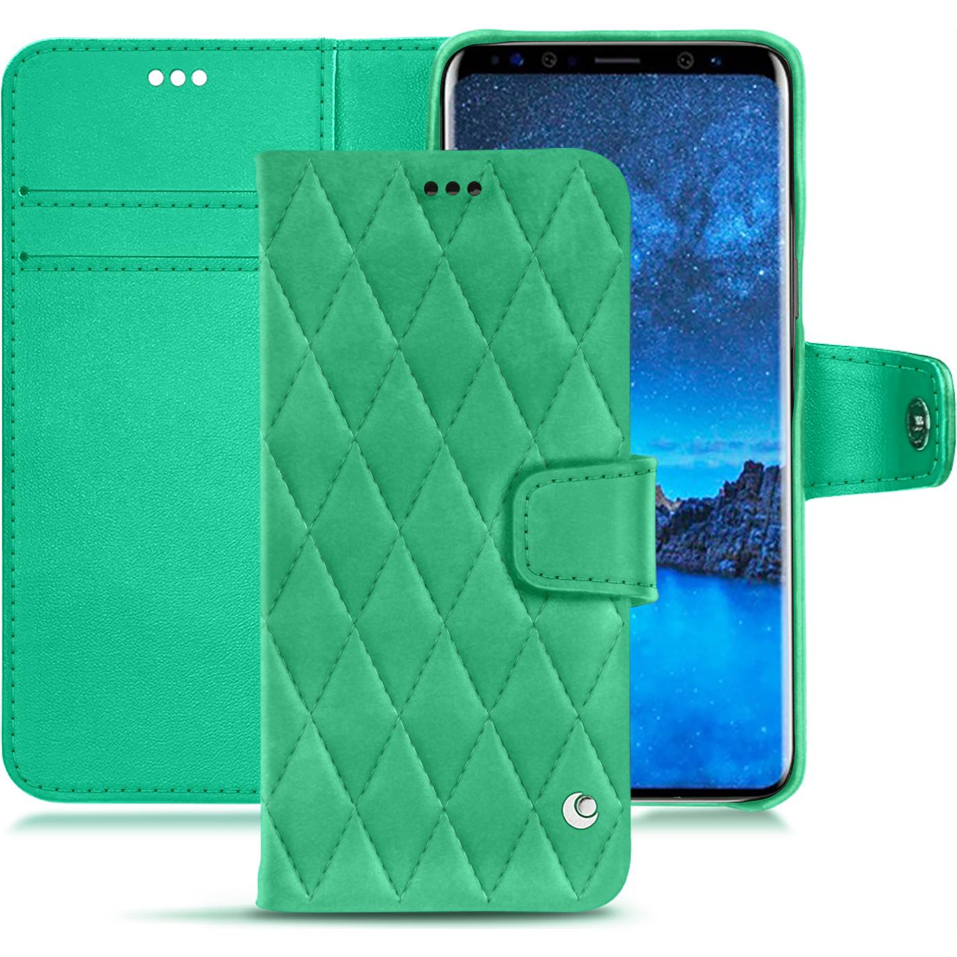 Thumbnail - Noreve Lederschutzhülle Wallet (Samsung Galaxy S9), Smartphone Hülle, Grün