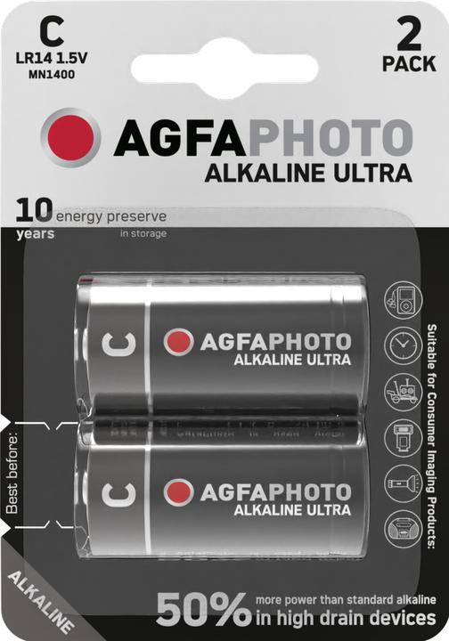 Produktbild AGFAPHOTO Ultra LR14 Baby (C)-Batterie Alkali-Mangan 1.5 V 2 St. (2 Stk., C)