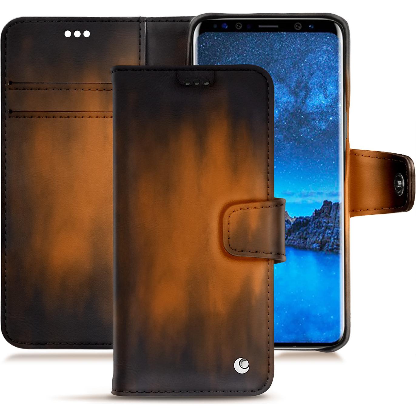 Thumbnail - Noreve Lederschutzhülle Wallet (Samsung Galaxy S9+), Smartphone Hülle, Braun