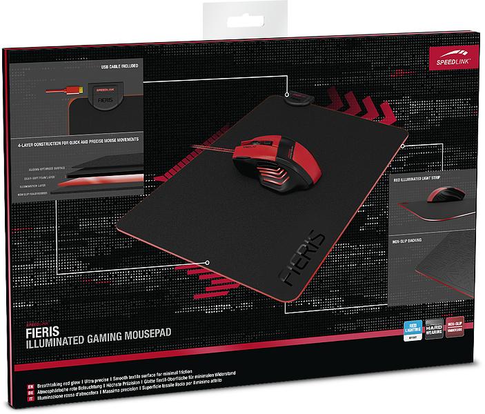 Image du produit Speedlink Tapis de souris de jeu illuminé FIERIS (M)