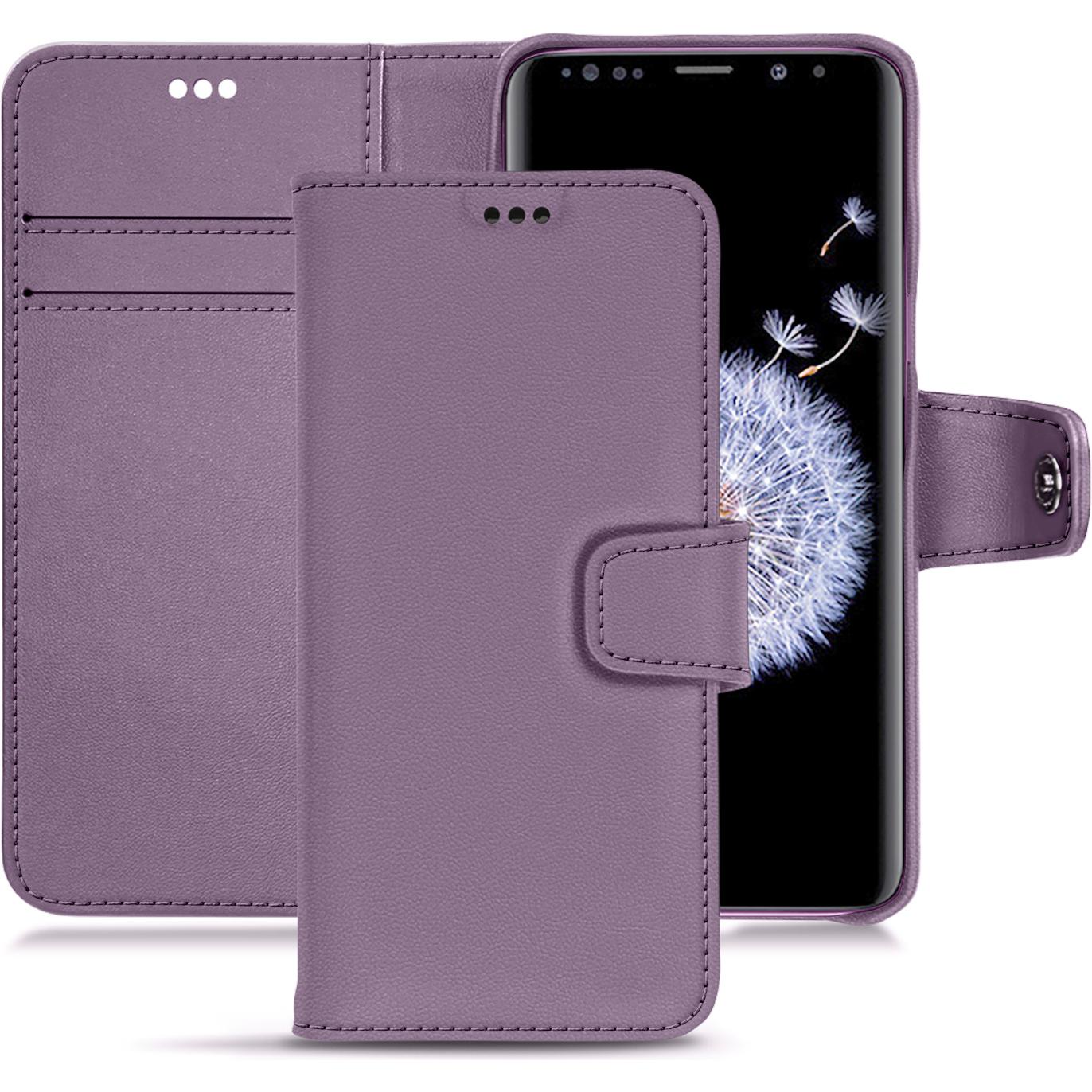 Noreve Lederschutzhülle Wallet (Samsung Galaxy S9+), Smartphone Hülle, Violett