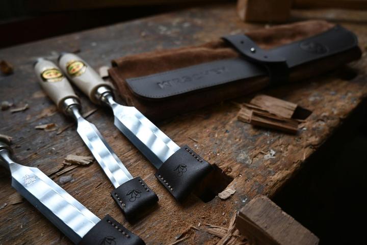 Actual product image Kirschen Chisel set 4-piece leather case 10-16-20-26 (26 mm)