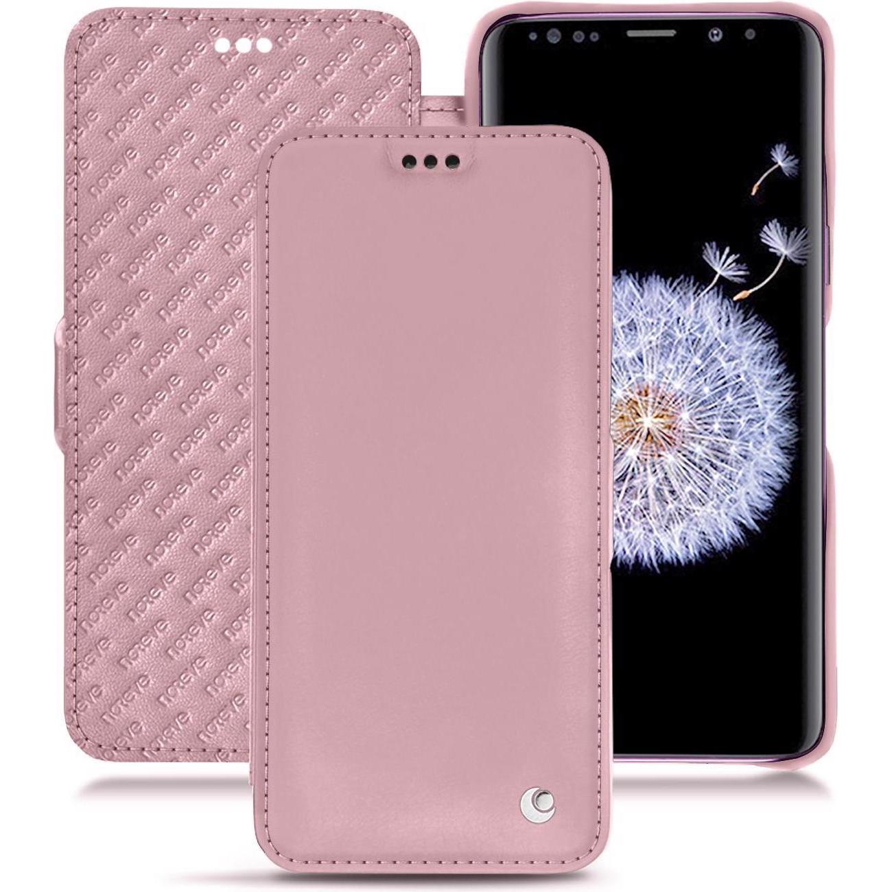 Noreve Lederschutzhülle horizontal (Samsung Galaxy S9+), Smartphone Hülle, Rosa