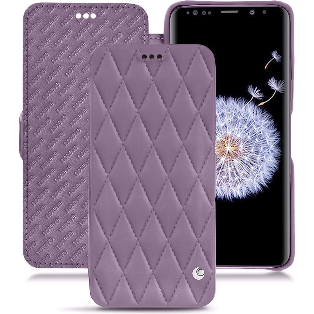 Noreve Lederschutzhülle horizontal (Samsung Galaxy S9+), Smartphone Hülle, Violett