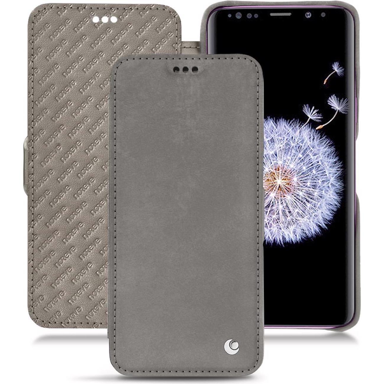 Noreve Lederschutzhülle horizontal (Samsung Galaxy S9+), Smartphone Hülle, Grau