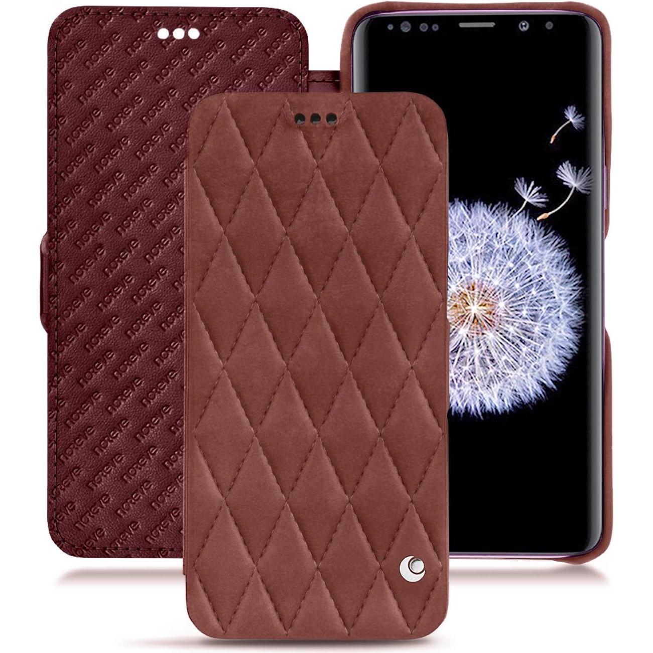 Noreve Lederschutzhülle horizontal (Samsung Galaxy S9+), Smartphone Hülle, Rot