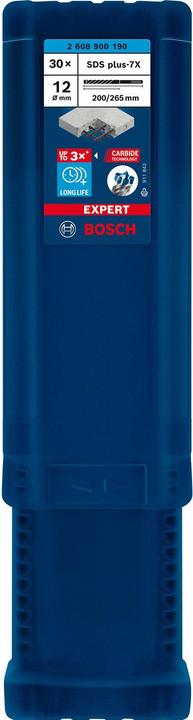 Image du produit Bosch Professional Zubehör Forets marteau Expert SDS plus-7X, 12 x 200 x 265 mm, 30 pièces (12 mm)