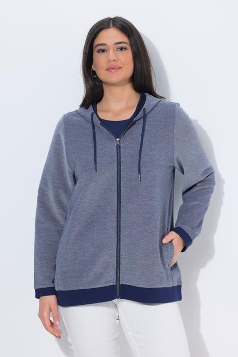 Produktbild Ulla Popken Sweatjacke, Struktur, Kapuze, Langarm (50, 52)