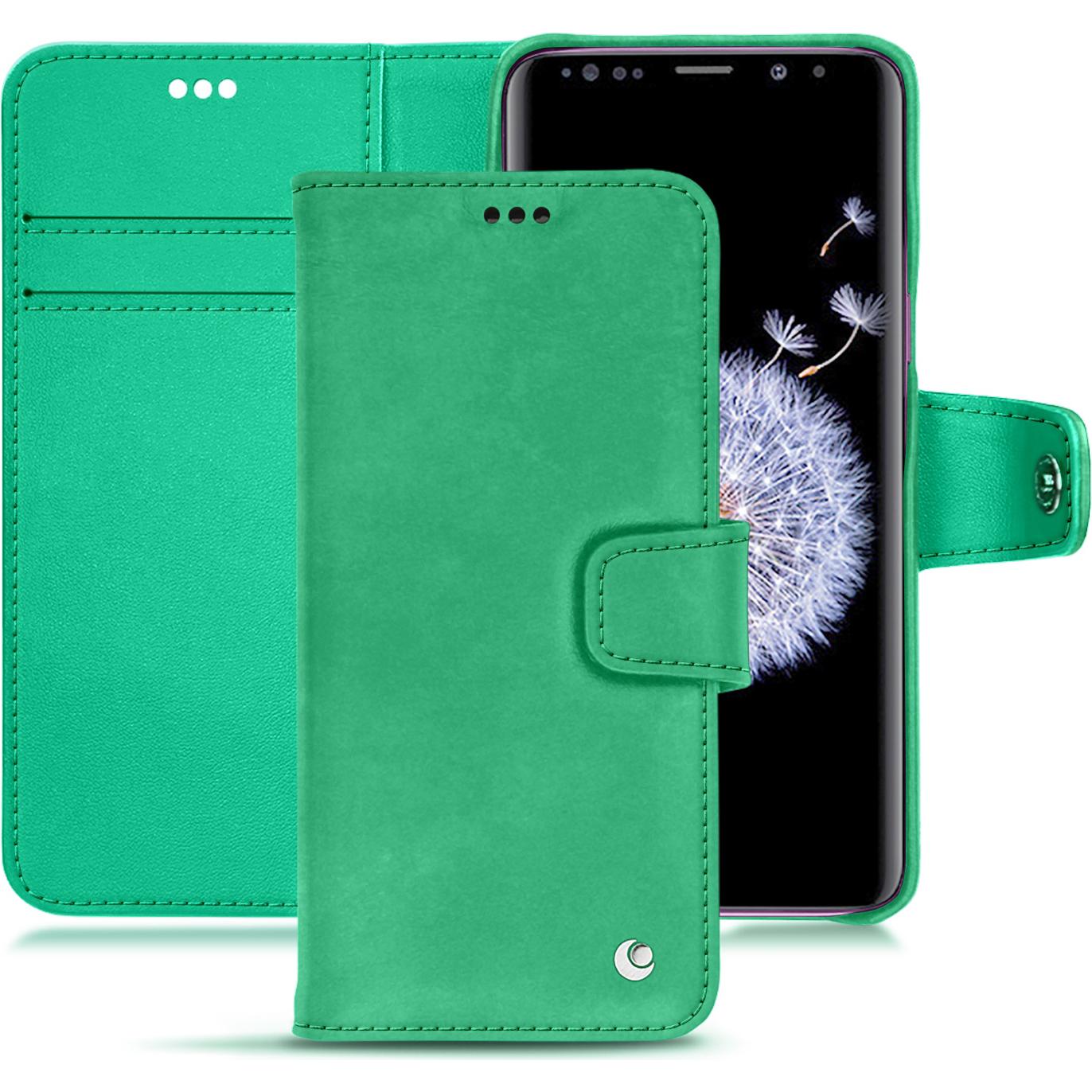 Thumbnail - Noreve Lederschutzhülle Wallet (Samsung Galaxy S9+), Smartphone Hülle, Grün