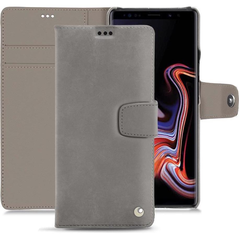 Noreve Lederschutzhülle Wallet (Samsung Galaxy Note 9), Smartphone Hülle, Grau