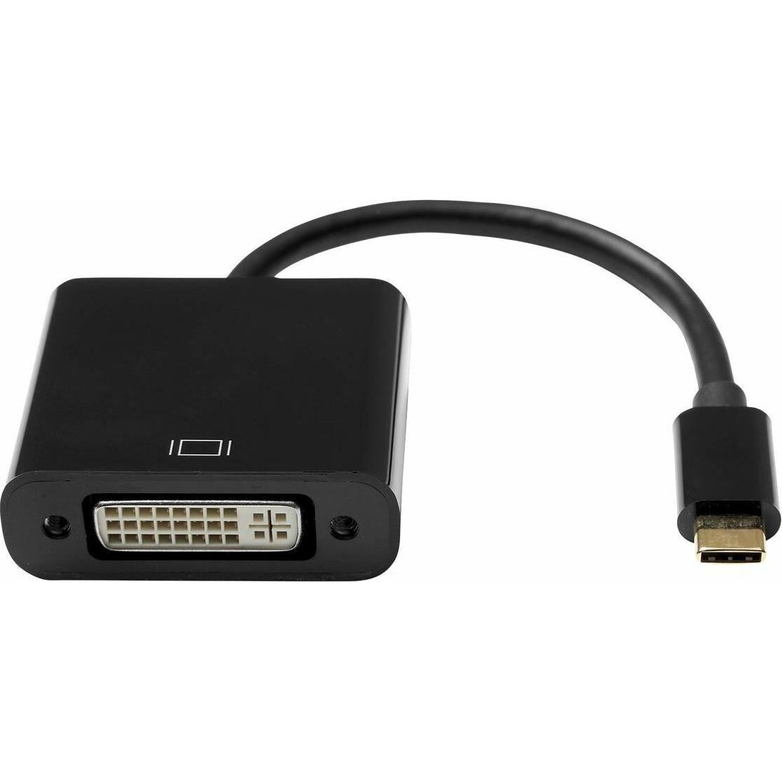 ProXtend USB-C (M) to DVI-I 24+5 (F) Adapter, Black 10m (USB Typ-C, 1000 cm), Data + Video Adapter, Schwarz