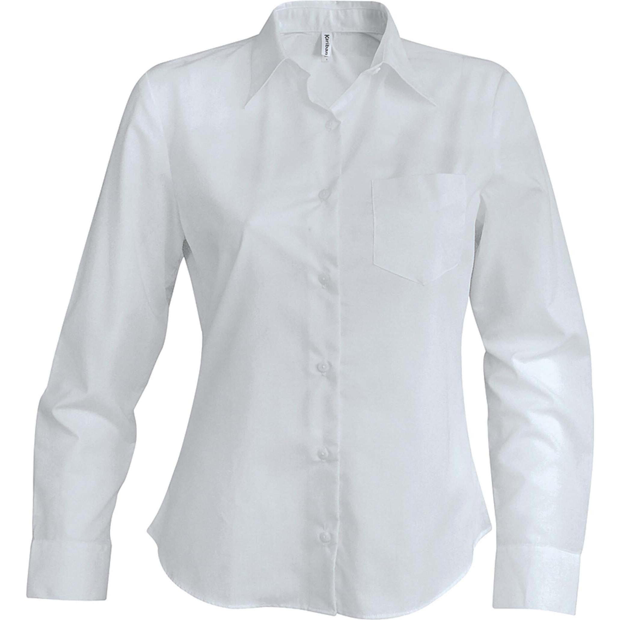 Kariban, Damen, Hemd, blanc, Weiss, (XS)