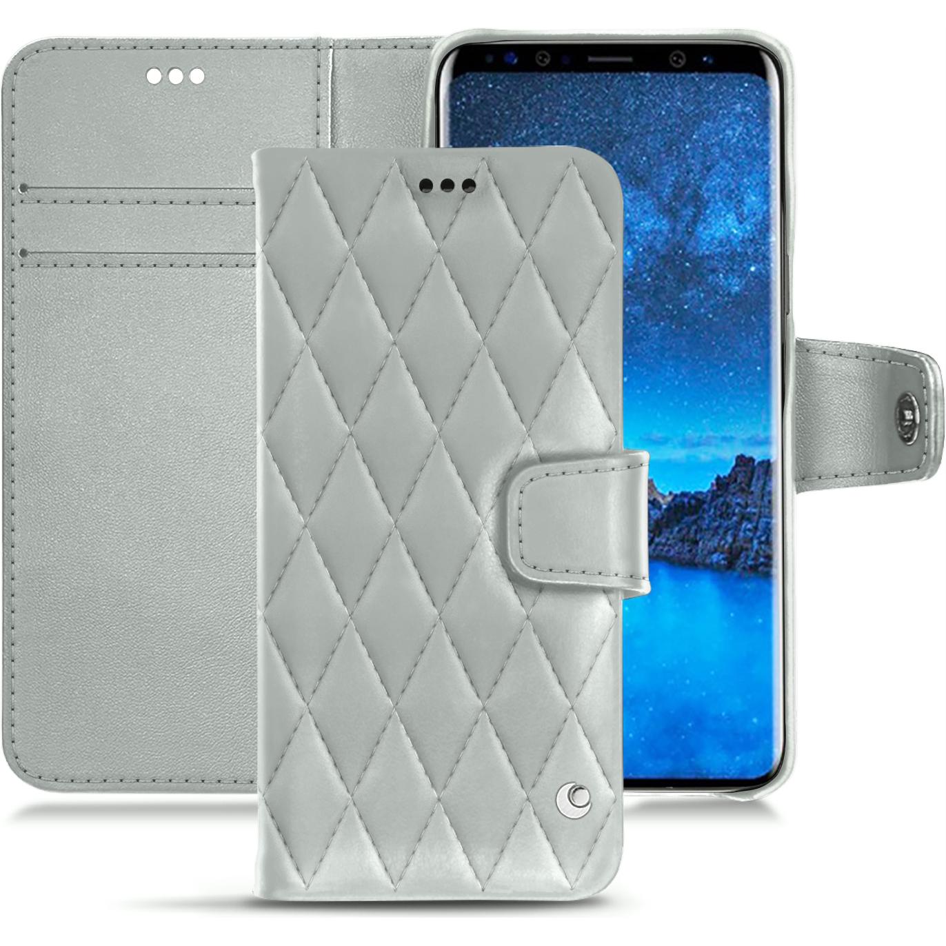 Thumbnail - Noreve Lederschutzhülle Wallet (Samsung Galaxy S9+), Smartphone Hülle, Grau