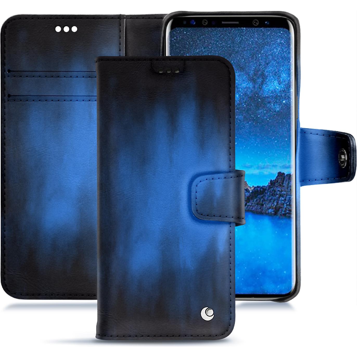 Thumbnail - Noreve Lederschutzhülle Wallet (Samsung Galaxy S9+), Smartphone Hülle, Blau
