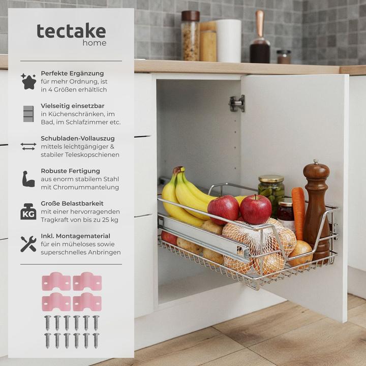 Actual product image tectake 2 Sliding wire baskets with drawer slides