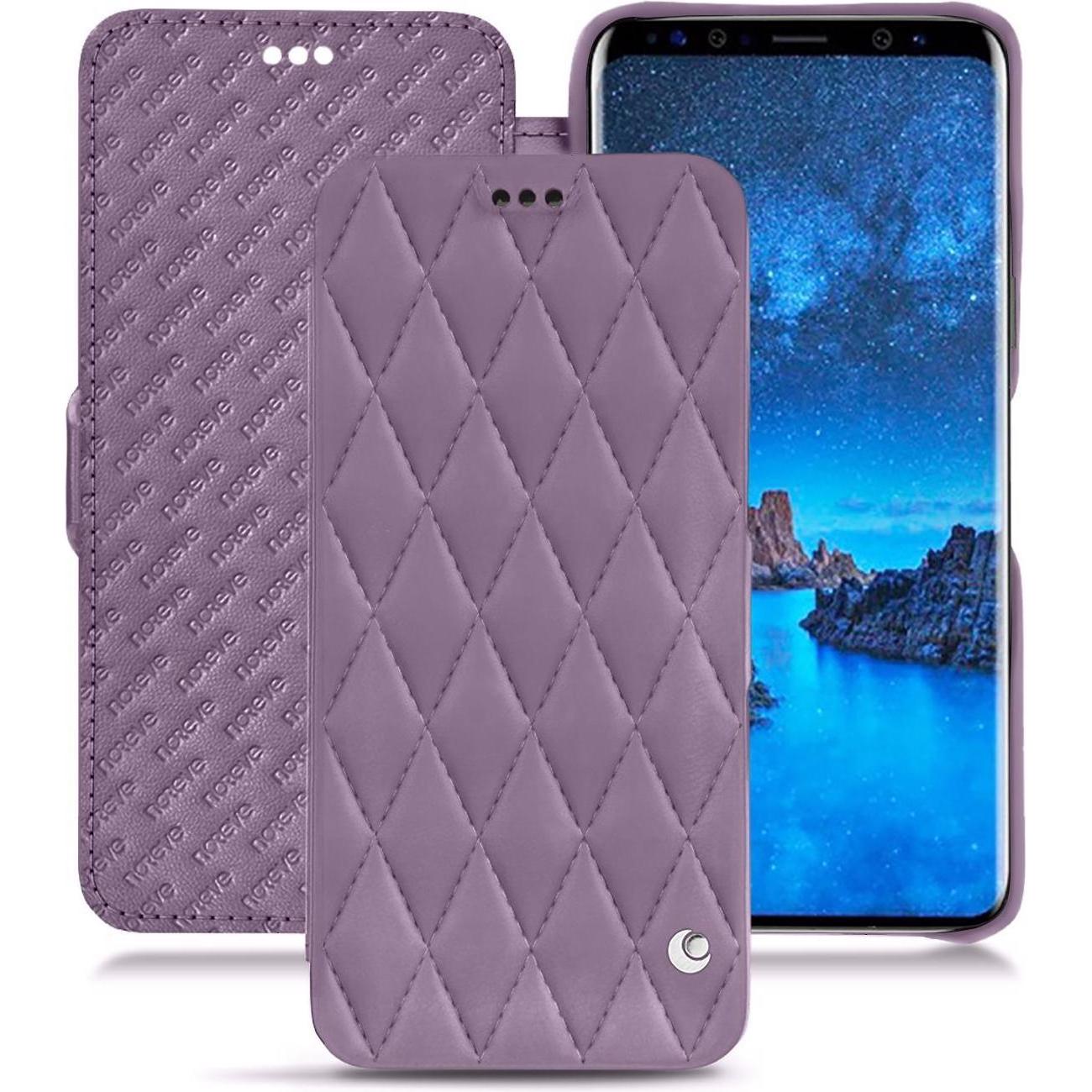 Thumbnail - Noreve Lederschutzhülle horizontal (Samsung Galaxy S9), Smartphone Hülle, Violett