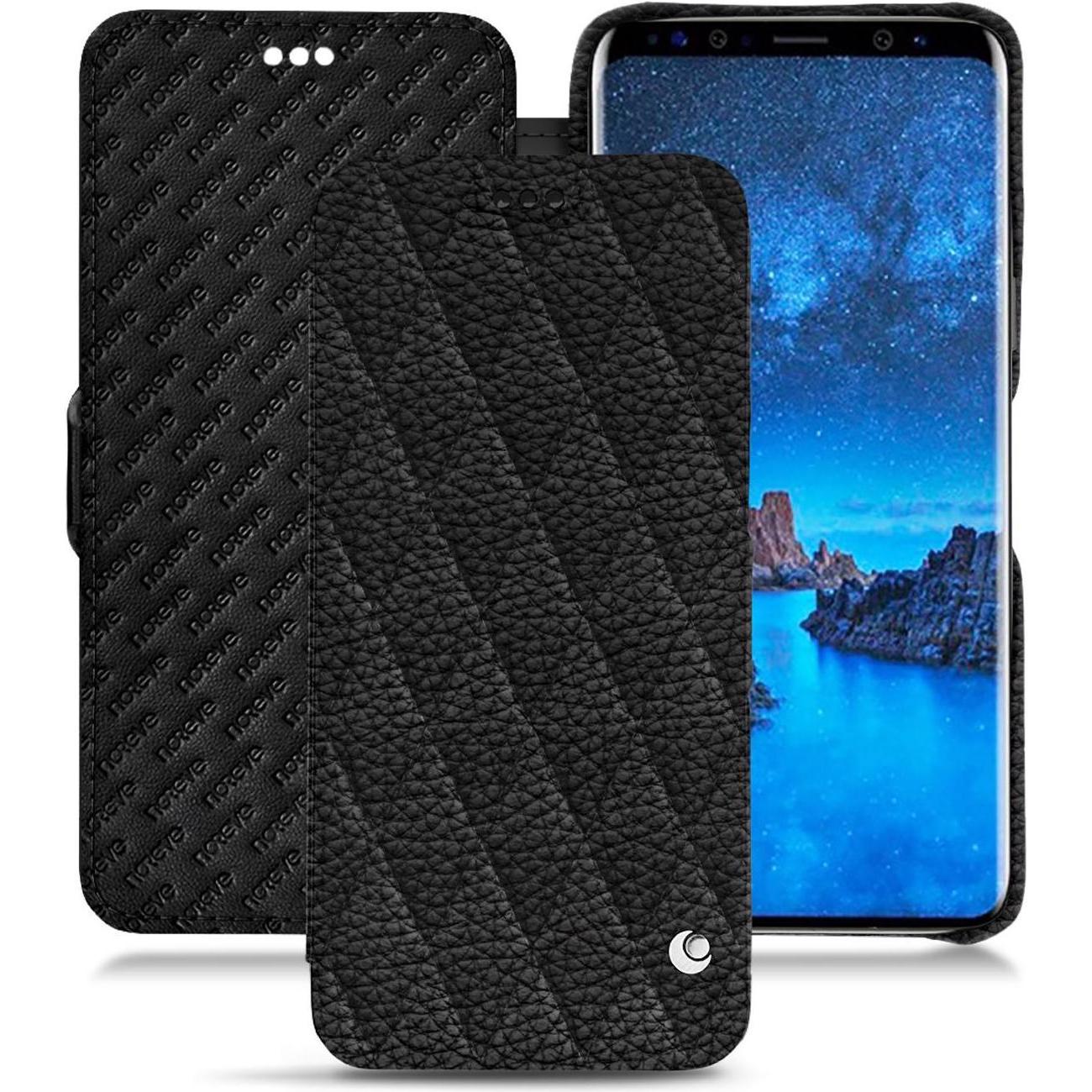 Noreve Lederschutzhülle horizontal (Samsung Galaxy S9+), Smartphone Hülle, Schwarz